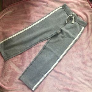 Boys, grey sweatpants with double white stripes